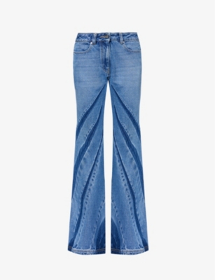 Dion Lee Darted Flared Mid-rise Denim Jeans In American Blue