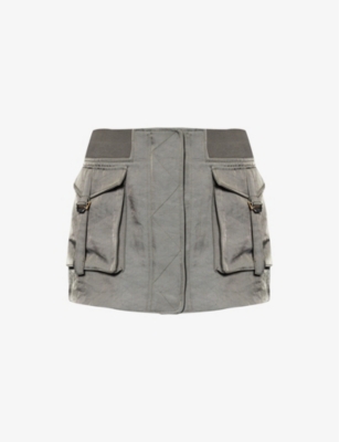 Dion Lee Aviator Flap-pocket Shell Mini Skirt In Dark Green