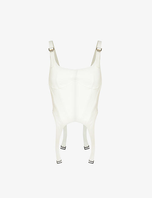 DION LEE: Combat corseted cotton-jersey top