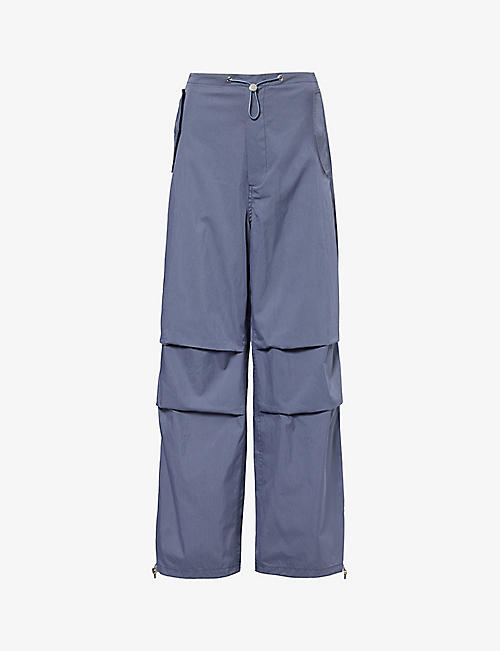 DION LEE: Parachute wide-leg mid-rise cotton-blend trousers