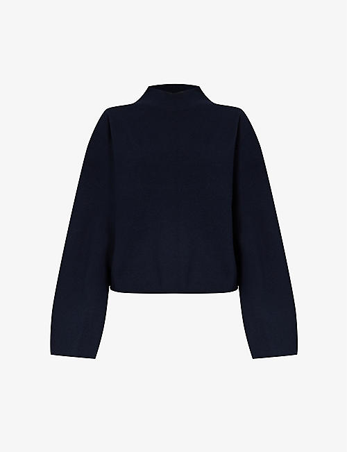 ME AND EM: High-neck boxy-fit wool and organic-cotton-blend jumper