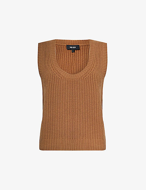 ME AND EM: Scoop-neck sleeveless wool and cashmere-blend knitted vest