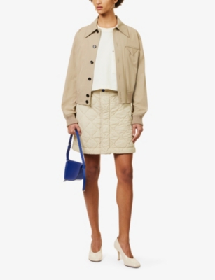 Shop Burberry Women's Soap Quilted High-waist Shell Mini Skirt