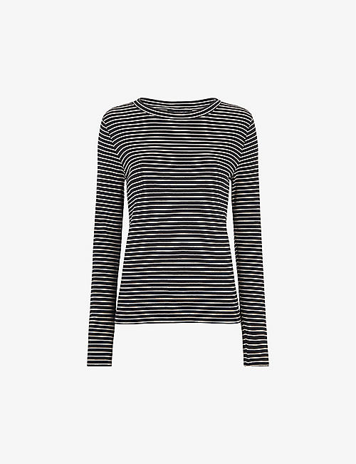 WHISTLES: Striped cotton and modal-blend top