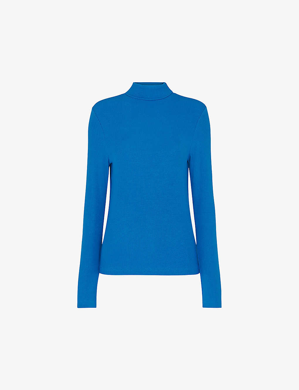Whistles Womens Essential Ribbed Jersey Top In Cobalt Blue