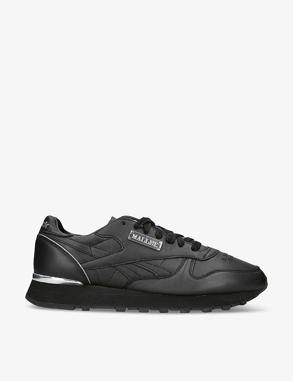 Mallet Mens Black X Reebok Brand-patch Leather Low-top Trainers