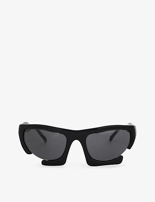 HELIOT EMIL: Axially rectangle-frame polyurethane sunglasses