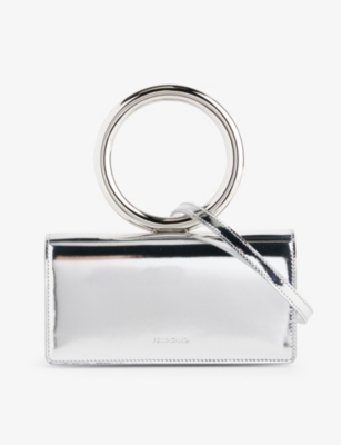 FERRAGAMO: Mirrored logo-embellished leather phone case