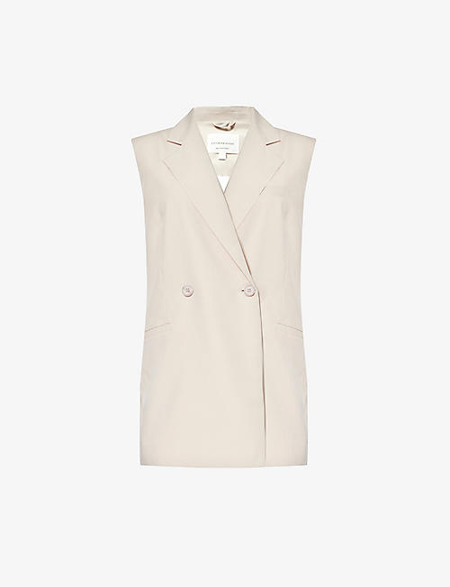 VIKTORIA & WOODS: Legendary sleeveless regular-fit cotton and linen-blend blazer