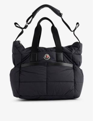 Moncler Babies' Mommy Logo-brand Shell Tote Bag In Black
