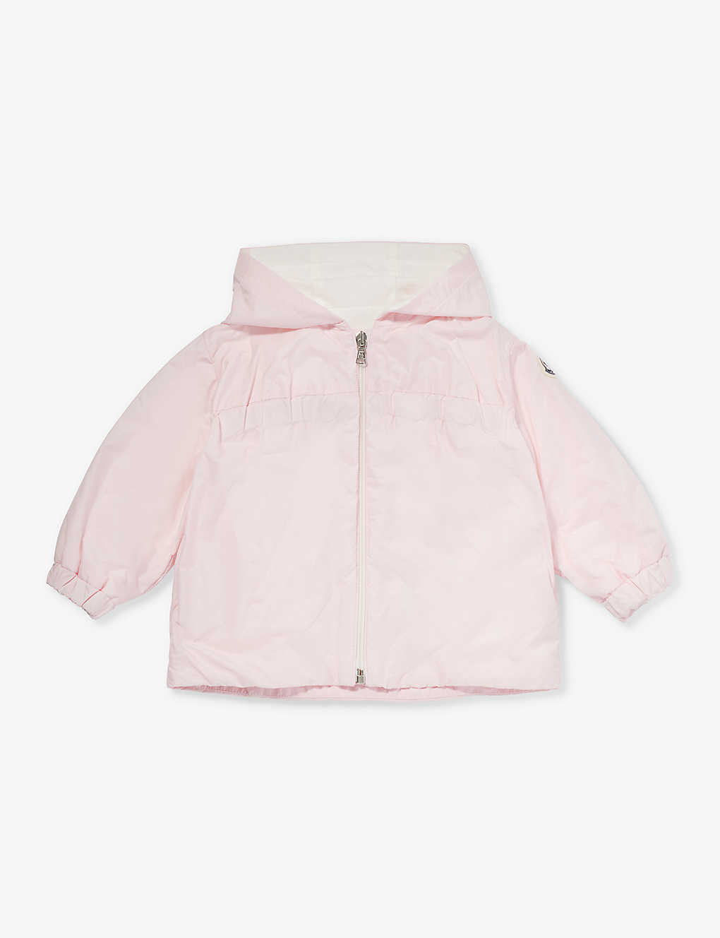 Shop Moncler Pastel Pink Raka Logo-patch Shell Jacket 9 Months-3 Years