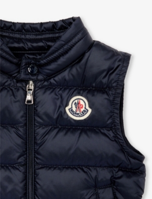 Shop Moncler Navy Amaury Padded Shell-down Gilet 3-36 Months