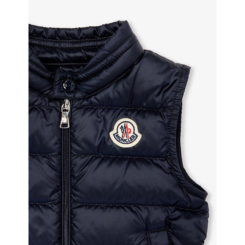 Shop Moncler Navy Amaury Padded Shell-down Gilet 3-36 Months