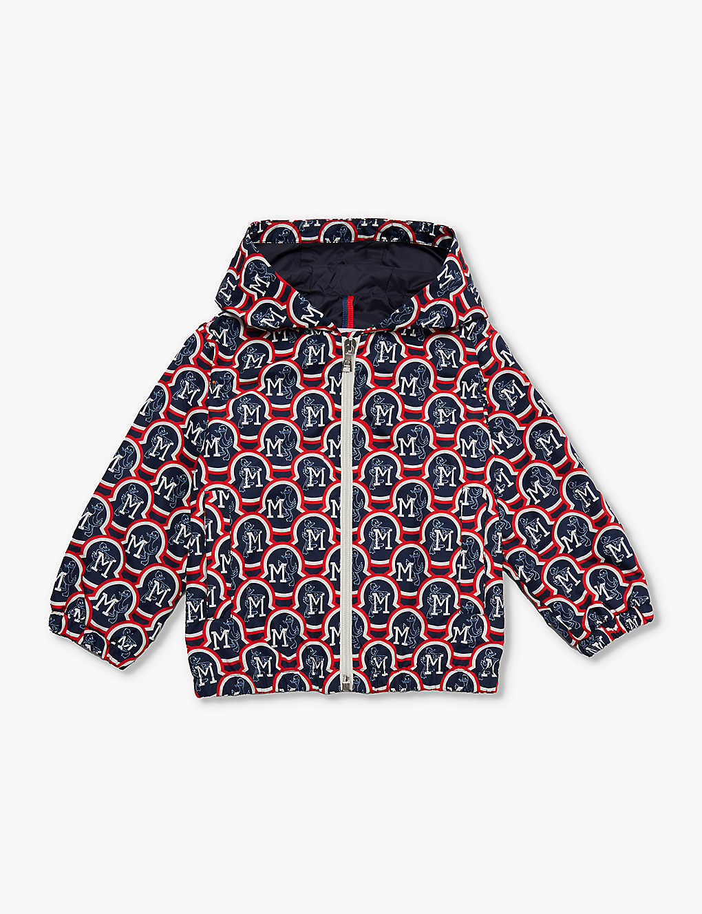Moncler Boys Blue Kids Clarinet Branded-print Shell Jacket 9 Months - 3 Years