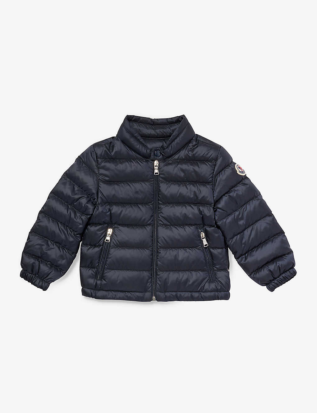 MONCLER MONCLER NAVY ACORUS LOGO-PATCH PADDED SHELL-DOWN JACKET 6-3 YEARS
