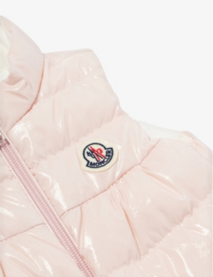 Shop Moncler Pastel Pink Hiva Padded Shell-down Gilet 3-36 Months
