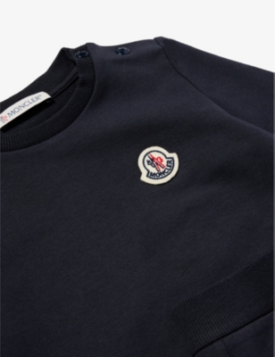 Shop Moncler Navy Logo-patch Cotton-jersey Tracksuit 3 Months-3 Years