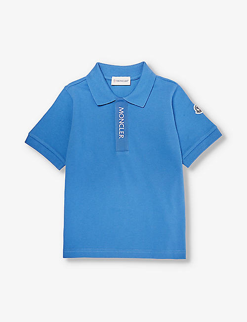 MONCLER: Brand-patch cotton-piqué polo shirt 4-10 years