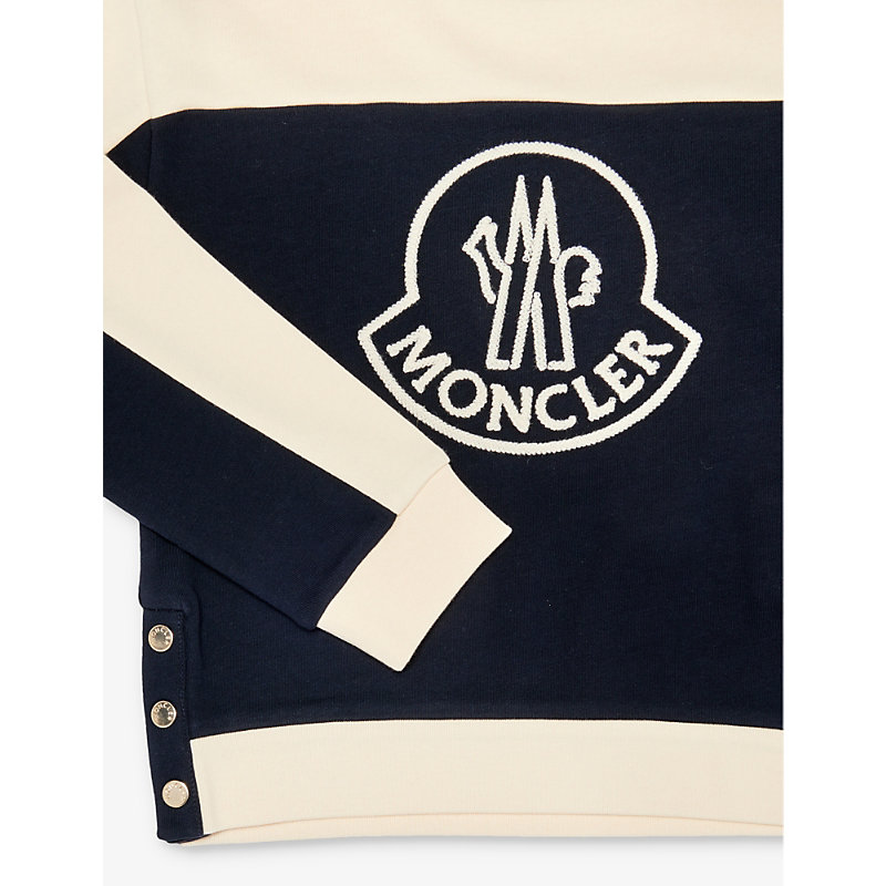 Shop Moncler Boys Aqua Kids Brand-patch Sweatshirt And Shorts Cotton-jersey Set 4-10 Years