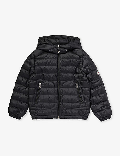 MONCLER: Lauros logo-patch shell-down jacket 4-10 years