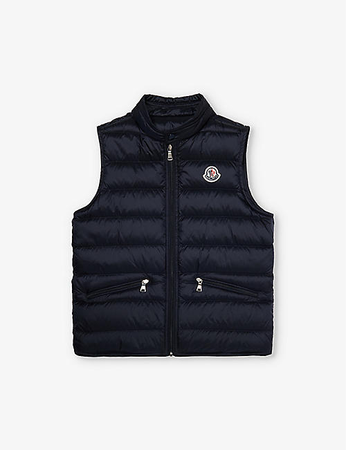 MONCLER: Gui brand-patch padded shell-down gilet 4-14 years