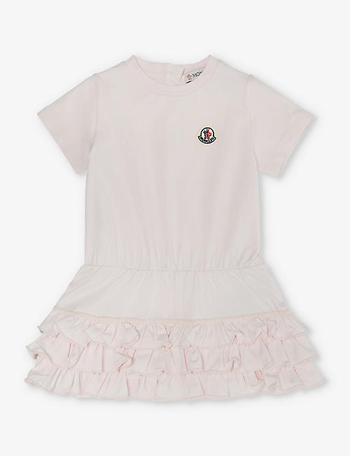 MONCLER: Brand-patch stretch-cotton dress 6 months-3 years