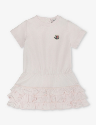 Moncler Babies'  Light Pink Brand-patch Stretch-cotton Dress 6 Months-3 Years