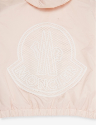 Shop Moncler Boys Light Pink Kids Prague Brand-appliqué Shell Jacket 4-14 Years