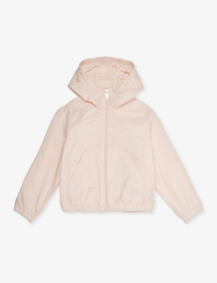Shop Moncler Boys Light Pink Kids Prague Brand-appliqué Shell Jacket 4-14 Years