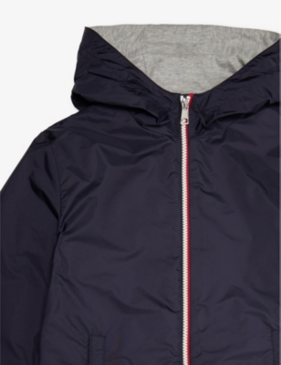Shop Moncler Boys Navy Kids Urville Brand-patch Shell Jacket 4-10 Years