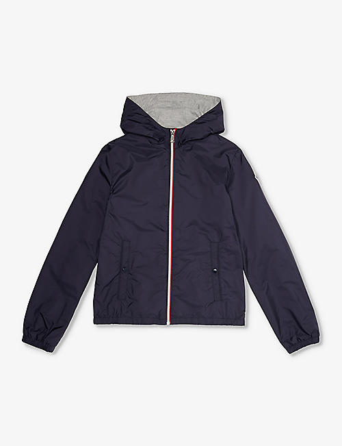 MONCLER: Urville brand-patch shell jacket 4-10 years