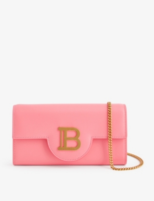 BALMAIN B-BUZZ LEATHER WALLET ON CHAIN