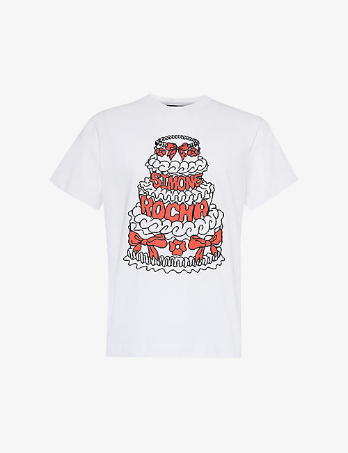 SIMONE ROCHA: Graphic-print crewneck cotton-jersey T-shirt