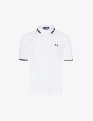 FRED PERRY: Logo-embroidered striped-trim cotton-piqué polo shirt