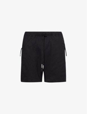 Shop Boris Bidjan Saberi Men's Black Drawstring-waist Relaxed-fit Stretch-linen And Cotton Shorts