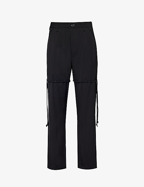 SONG FOR THE MUTE: Tie-detail relaxed-fit woven trousers