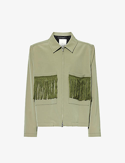 SONG FOR THE MUTE: Fringed-pocket boxy-fit woven jacket