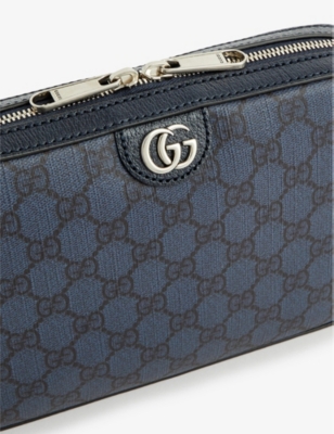 Shop Gucci Blue Dk Blue/blue/bl Gg Supreme Coated-canvas Cross-body Bag