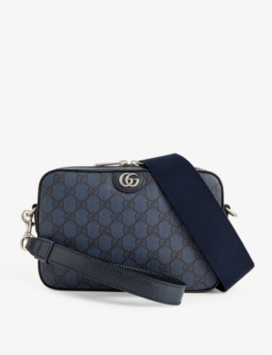 Shop Gucci Blue Dk Blue/blue/bl Gg Supreme Coated-canvas Cross-body Bag