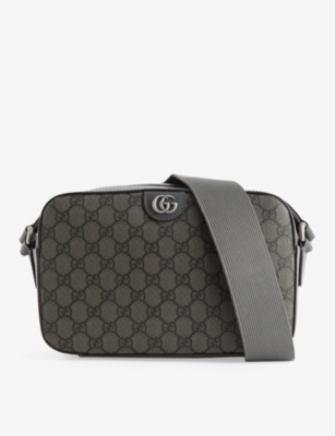 GUCCI: Monogram-pattern coated canvas cross-body bag