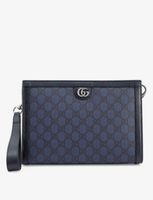 Gucci Gg Supreme Coated-canvas Pouch In Blu Dk Blu/blu