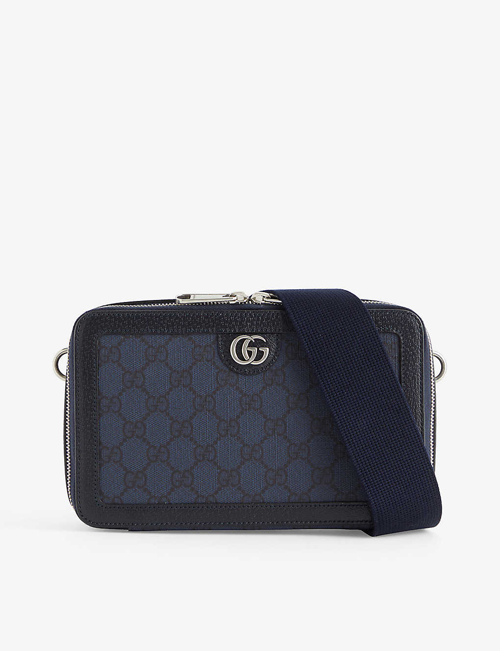 Gucci Ophidia Gg Coated Canvas Cross-body Bag In Bluedkblue/blue