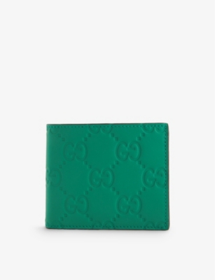 Gucci Gg Logo-debossed Leather Wallet In New Shamarock