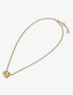 Shop Bvlgari Womens Yellow Gold Serpenti Viper 18ct Yellow-gold And 0.13ct Diamond Necklace