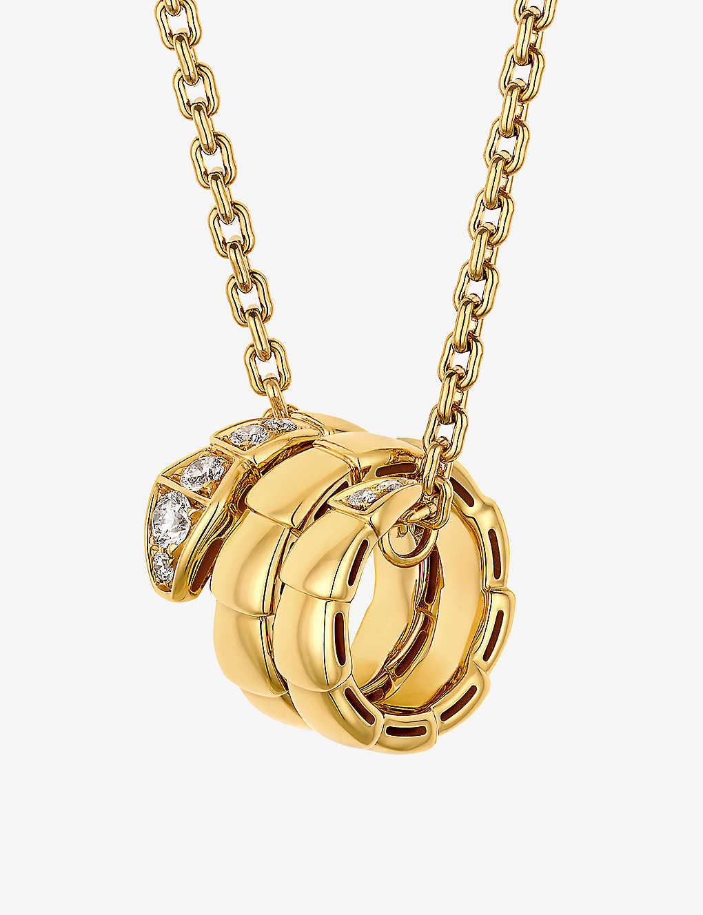 Bvlgari Womens Yellow Gold Serpenti Viper 18ct Yellow-gold And 0.13ct Diamond Necklace