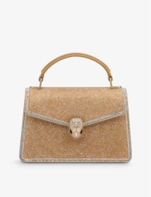 BVLGARI: Serpenti Forever suede top-handle bag