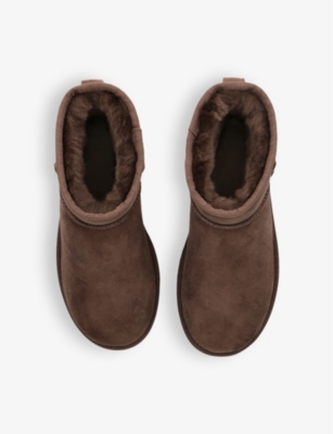 UGG: Classic Mini II logo-patch suede and shearling ankle boots