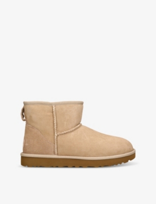 Shop Ugg Womens  Classic Mini Ii Suede Boots In Beige