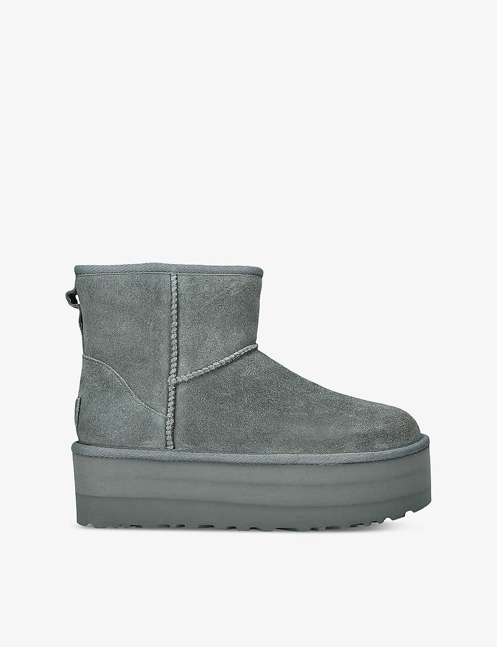 Shop Ugg Women's Grey Classic Mini Platform Suede Boots In Other