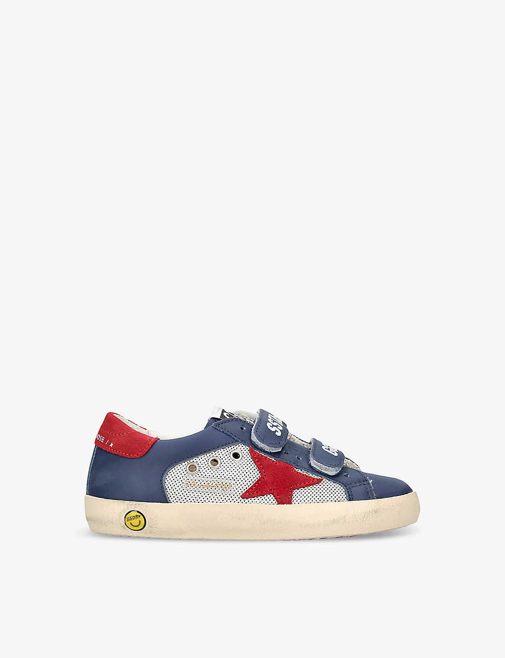 Golden Goose Boys Navy Kids Old School Logo-print Leather Low-top Trainers 6-9 Years